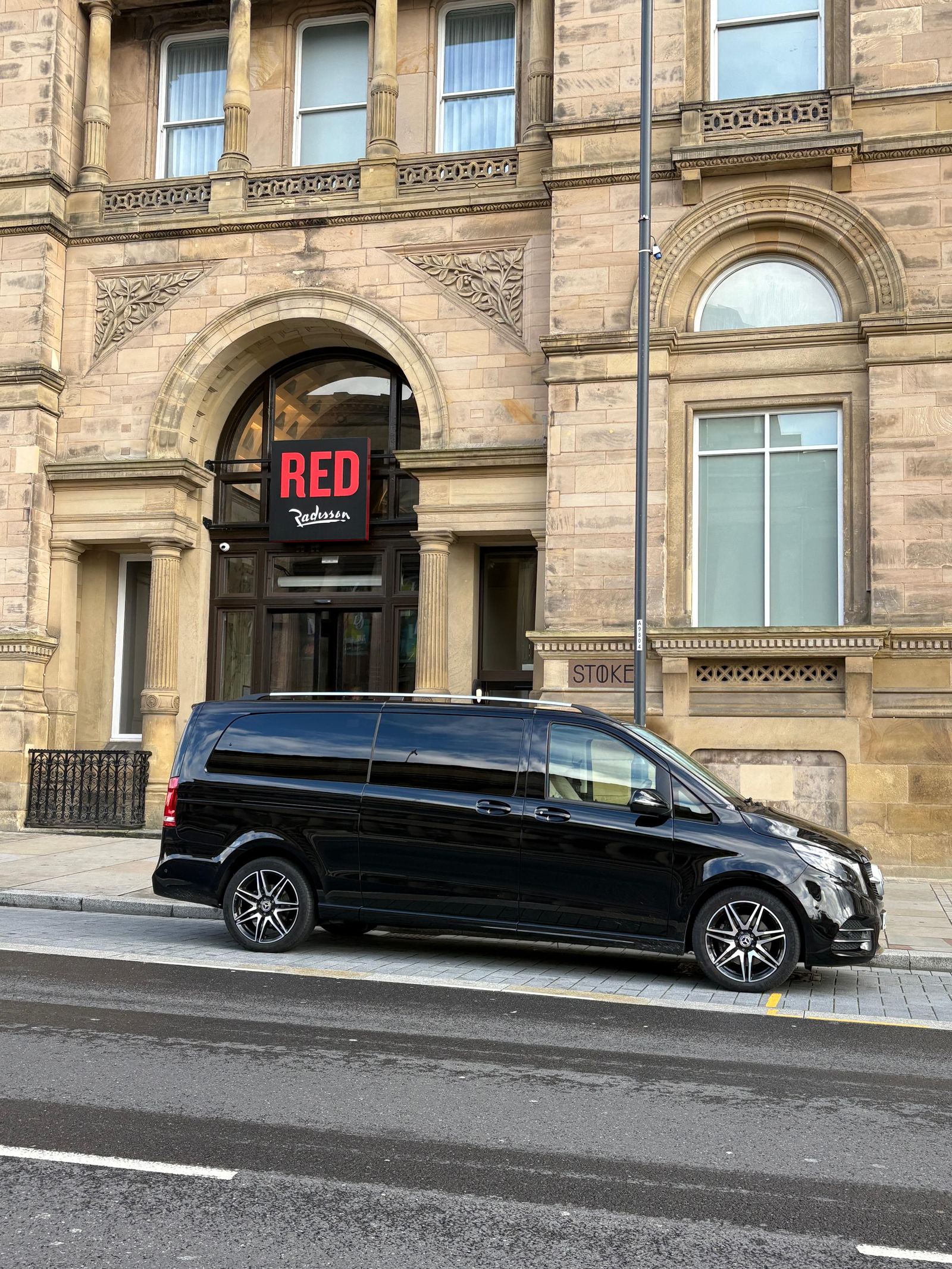 AO Platinum Chauffeurs V-Class outside the RED by Radisson hotel, Liverpool